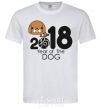 Men's T-Shirt 2018 Year of the dog White фото