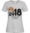 Women's T-shirt 2018 Year of the dog grey фото