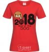 Women's T-shirt 2018 Year of the dog red фото