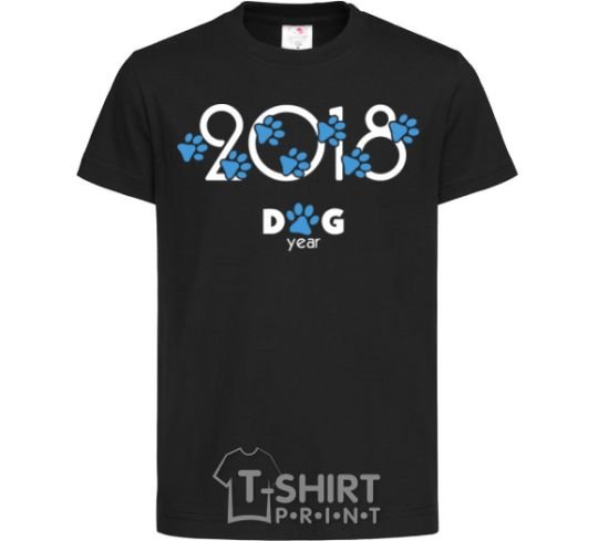 Kids T-shirt 2018 dog year black фото