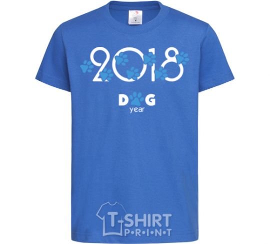 Kids T-shirt 2018 dog year royal-blue фото