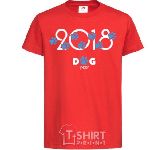 Kids T-shirt 2018 dog year red фото