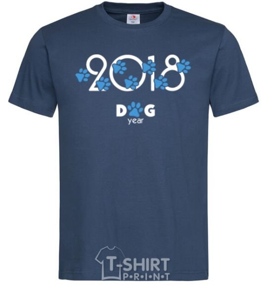 Men's T-Shirt 2018 dog year navy-blue фото