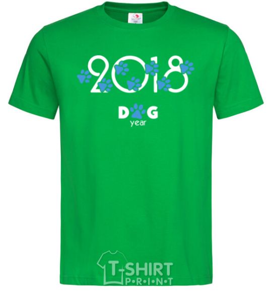 Мужская футболка 2018 dog year Зеленый фото