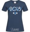 Women's T-shirt 2018 dog year navy-blue фото