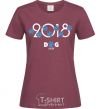 Women's T-shirt 2018 dog year burgundy фото