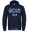 Men`s hoodie 2018 dog year navy-blue фото