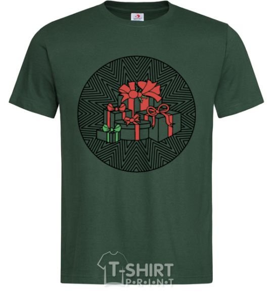 Men's T-Shirt Round Presents bottle-green фото