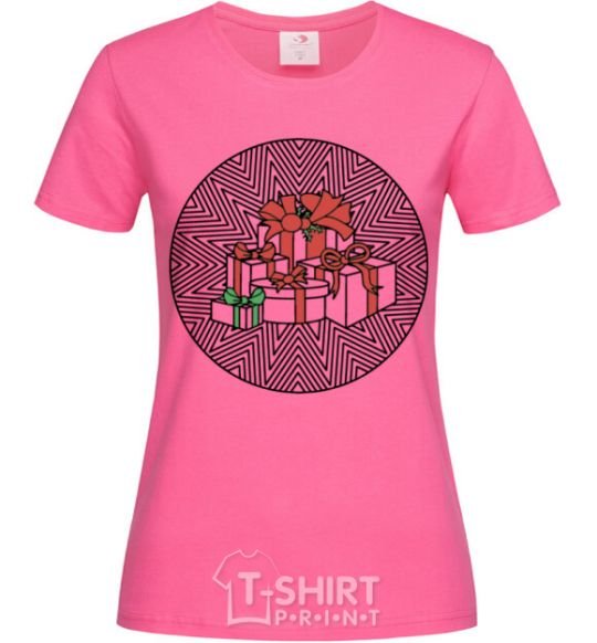Женская футболка Round Presents Ярко-розовый фото