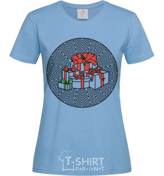 Women's T-shirt Round Presents sky-blue фото