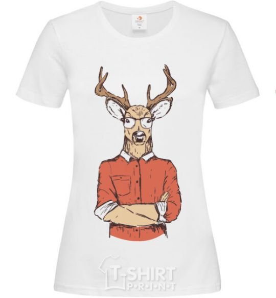 Женская футболка Oh, deer Белый фото