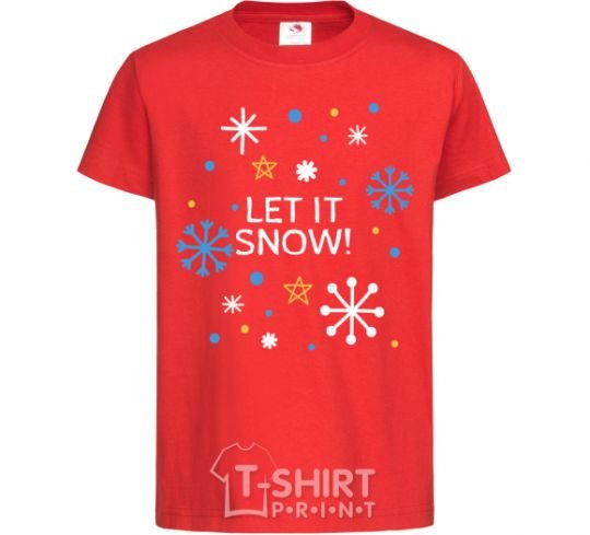 Kids T-shirt Let it snow red фото