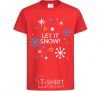 Kids T-shirt Let it snow red фото