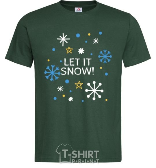 Men's T-Shirt Let it snow bottle-green фото