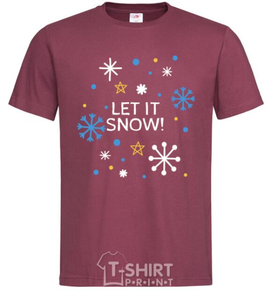 Men's T-Shirt Let it snow burgundy фото