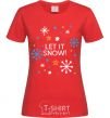 Women's T-shirt Let it snow red фото