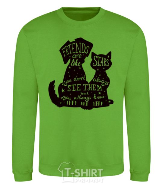 Sweatshirt Friends are like stars orchid-green фото