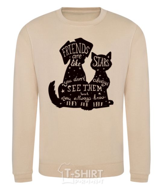 Sweatshirt Friends are like stars sand фото