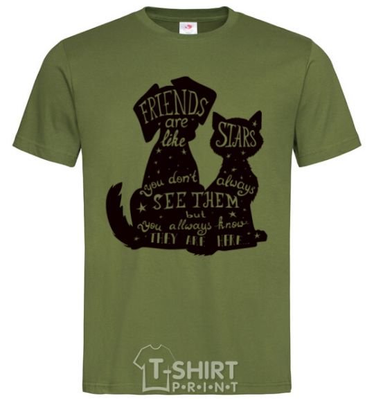 Men's T-Shirt Friends are like stars millennial-khaki фото