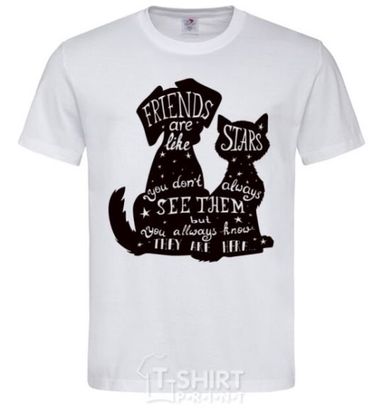 Men's T-Shirt Friends are like stars White фото