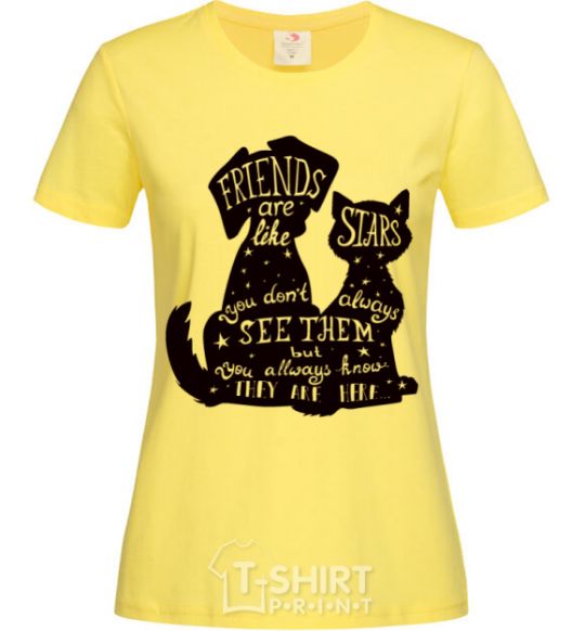 Women's T-shirt Friends are like stars cornsilk фото