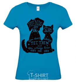 Женская футболка Friends are like stars Голубой фото