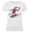 Women's T-shirt Santa Claus is a snowboarder White фото