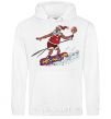 Men`s hoodie Santa Claus is a snowboarder White фото