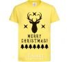 Kids T-shirt Merry Christmas Black Deer cornsilk фото