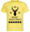 Мужская футболка Merry Christmas Black Deer Лимонный фото