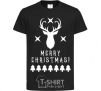 Kids T-shirt Merry Christmas Black Deer black фото