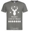 Men's T-Shirt Merry Christmas Black Deer dark-grey фото