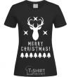 Women's T-shirt Merry Christmas Black Deer black фото