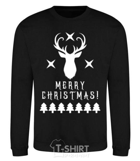 Свитшот Merry Christmas Black Deer Черный фото