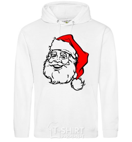 Men`s hoodie Santa White фото