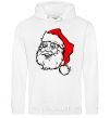 Men`s hoodie Santa White фото