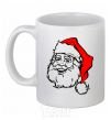 Ceramic mug Santa White фото