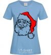 Women's T-shirt Santa sky-blue фото