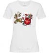 Женская футболка Санта на санях Белый фото