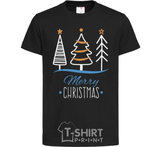 Kids T-shirt Merry Christmas inscription black фото