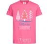Детская футболка Надпись Merry Christmas Ярко-розовый фото