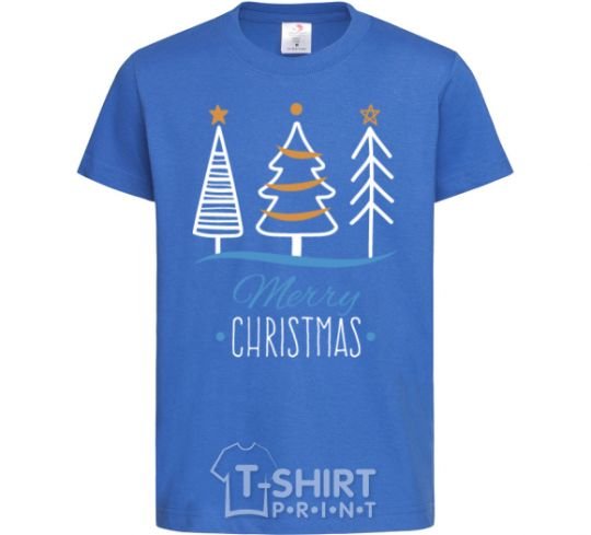 Kids T-shirt Merry Christmas inscription royal-blue фото