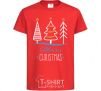 Kids T-shirt Merry Christmas inscription red фото