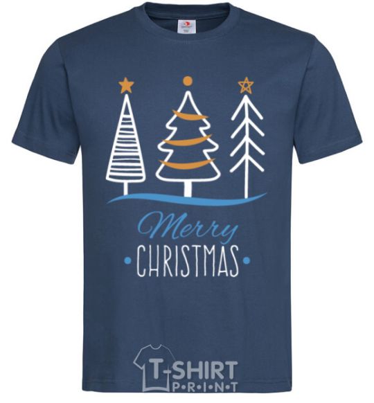 Мужская футболка Надпись Merry Christmas Темно-синий фото
