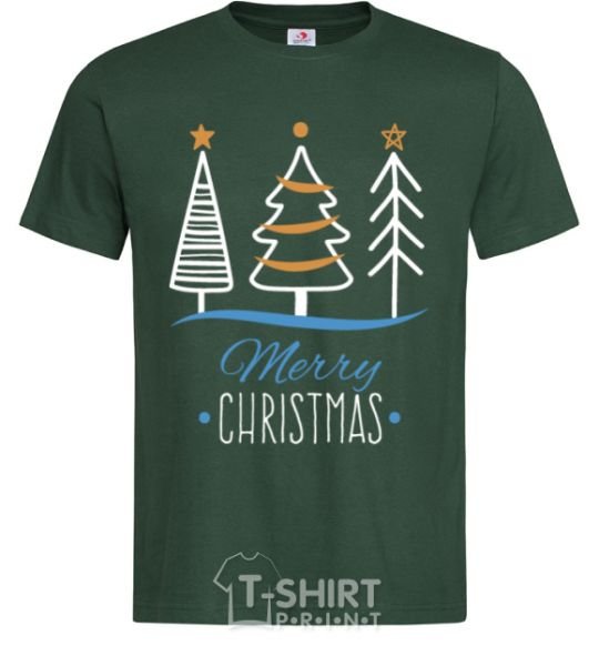 Мужская футболка Надпись Merry Christmas Темно-зеленый фото