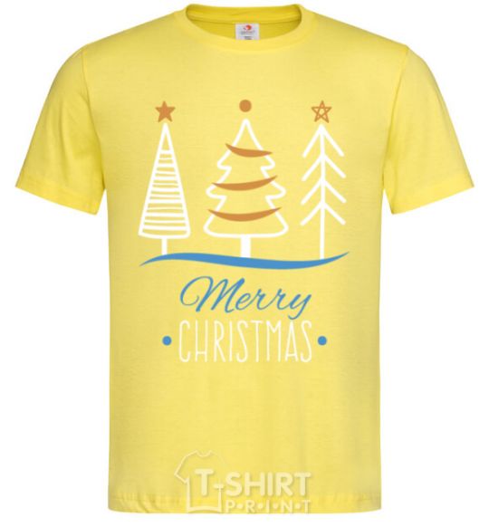 Мужская футболка Надпись Merry Christmas Лимонный фото