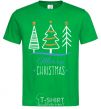 Мужская футболка Надпись Merry Christmas Зеленый фото