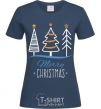 Women's T-shirt Merry Christmas inscription navy-blue фото