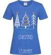 Women's T-shirt Merry Christmas inscription royal-blue фото