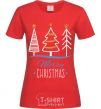 Women's T-shirt Merry Christmas inscription red фото